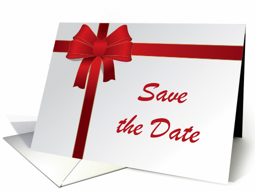 Red Bow Wedding Save the Date Announcement card (467903)