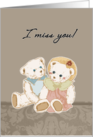miss you teddy bears, support for prisoners card
