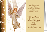 Sister & Brother-in-law Luke 2:11, Christmas Blessings, Angel card