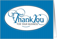 Thank You For Business Blue Script card