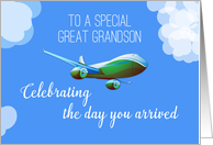 Airplane Day for GREAT GRANDSON Adoption with Green Airplane card