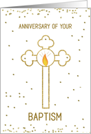 Anniversary of Baptism Gold Look Cross card
