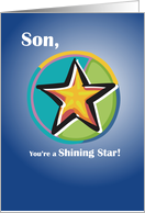 Congratulations for Son with Shining Star Well Done card