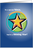 Congratulations to Niece with Shining Star Well Done card