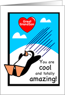 Great Grandson Valentine Penguin card