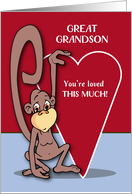 Great Grandson Valentine Monkey card