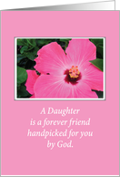 Daughter Religious Birthday with Pink Flower card