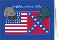 Confederate Memorial Day Hats and Flags card