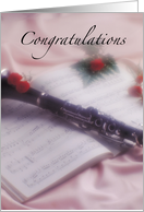 1st Chair Clarinet Congratulations to Musician Sheet Music and Flowers card