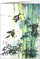 birds on bamboos