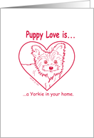Love+Dog+Yorkie+home+Cute card