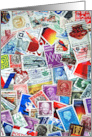 collection of old postage stamps card
