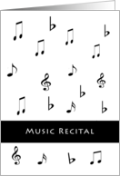 Music Recital Invitation Greeting Card-Musical Notes card