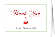 Christmas Thank You for the Gift Greeting Card-Santa-Customizable Text card