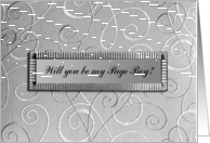Will you be my Page Boy?, Silver Curl Design card