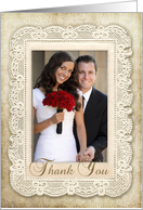 Vintage Lace and Damask, Thank You Photo Card
