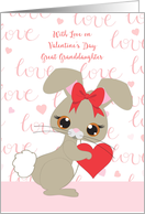 Great Granddaughter Valentine’s Day Bunny card