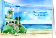 Our Beach House Invitation Watercolor Seascape card