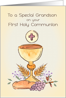 For Grandson First Holy Communion Chalice card