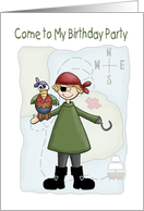 Birthday Invitation Pirate card