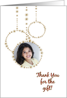 Gold Ornaments, Christmas Gift Thank You Photo Card