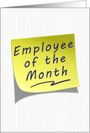 Employee of the Month Yellow Post Note card