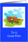 Happy Birthday To A Great Pilot With Plane Sky Clouds card