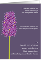 2 Years Cancer Free Wellness Party Invitation Hyacinth Custom Text card