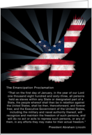 Juneteenth Emancipation Proclamation US Flag Eagle Flying to Light card