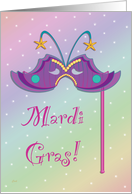 Mardi Gras Party Invitation Mask card