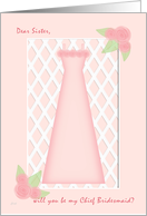 Pink Rose Garden Sister Chief Bridesmaid card