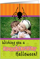 Halloween Photo Card Dangling Spider Spooktacular card