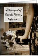 Sepia Bouquet Big Sister Bridesmaid Request card
