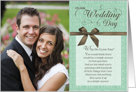 Wedding Day, Why Do I Love You - teal w/ brown ribbon card