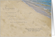 Remembering Brother on Birthday Personalized Footprints card