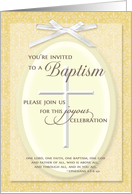 Baptism IInvitation - w/ Cross & ribbon card