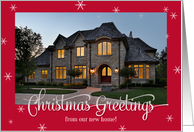 New Home Photo Christmas Greetings Snowflake card