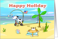 Funny happy holiday labor day card, Fat Cat and Duncan card