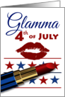 Glamma 4th of July Patriotic Lipstick Kiss and Stars card