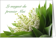 Labour Day in French with Lily of the Valley Bouquet card