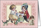 Tea Party with her Best Friend and Dollies Blank Note card