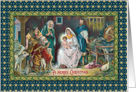 Old World Nativity card