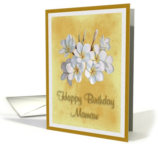 Happy Birthday Grandmother Mamaw White Flowers card (639746)