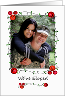 Elopement Announcement - Photo Card - Rose Frame card