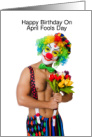 April Fool Day Birthday With Clown card