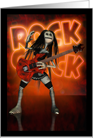 Rock Chick Birthday Card Moonies rag doll rocker card