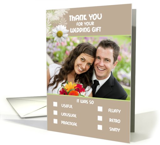 Thank you Wedding Gift Humorous Check Boxes List Photo card (895339)
