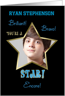 Congratulations You’re a STAR! Photo Card Customize Name Blue card