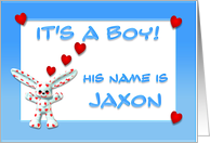 It's a boy, Jaxon