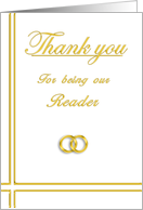 Reader, Thank you